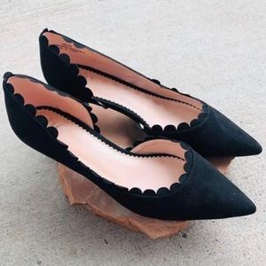JC Black Slip on pointed shoes with 1 inch heels